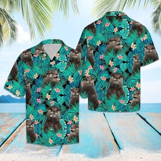 Find Otter Tropical Hawaiian Shirt_ Hawaiian Shirt Gift, Christmas Gift