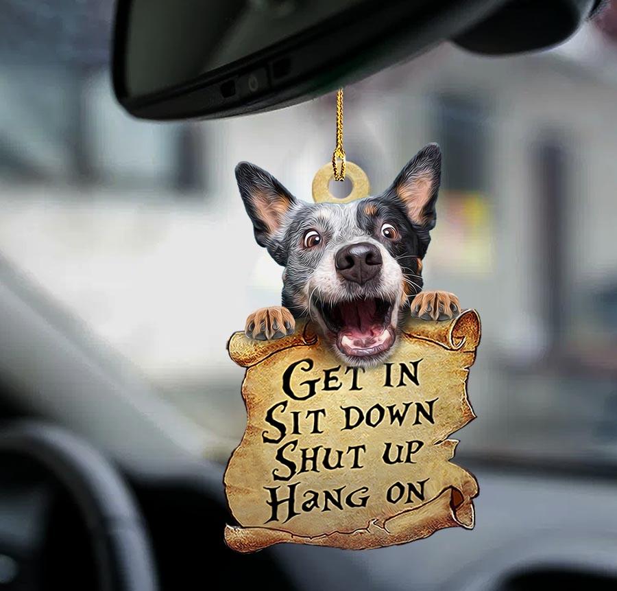 Heeler get in dog moms two sided ornament, Christmas Decoration
