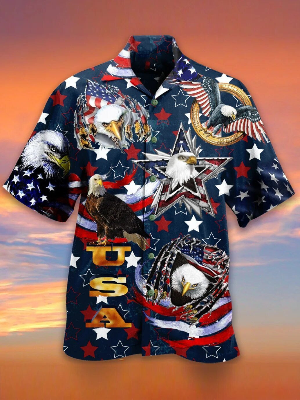 Flag Of American Nice Ornamental Hawaiian Shirt,Hawaiian Shirt Gift, Christmas Gift