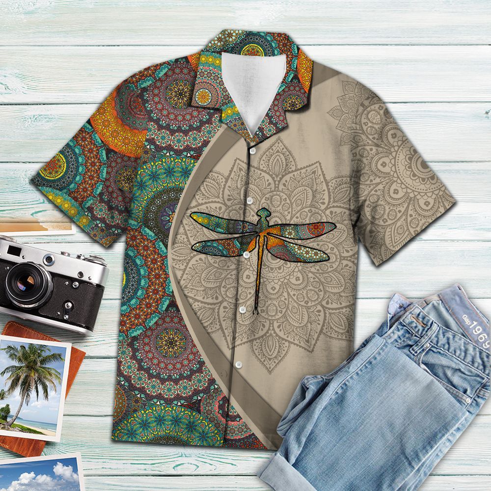 Dragonfly Mandala - Hawaiian Shirt_Hawaiian Shirt Gift, Christmas Gift