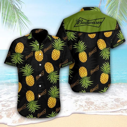 Budweiser Pineapple Tropical Hawaiian Shirt,Hawaiian Shirt Gift, Christmas Gift