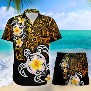 Amazing Polynesian Golden Maori Tattoo Combo Pattern Hawaiian Shirt, Hawaiian Shirt Gift, Christmas Gift