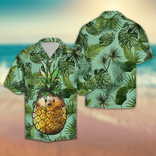 Find Pineapple Hedgehog Hawaiian Shirt_ Hawaiian Shirt Gift, Christmas Gift