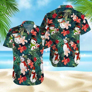 Hawaiian Shirt Snow Man Cute Christmas Santa Claus Funny Design, Hawaiian Shirt Gift, Christmas Gift