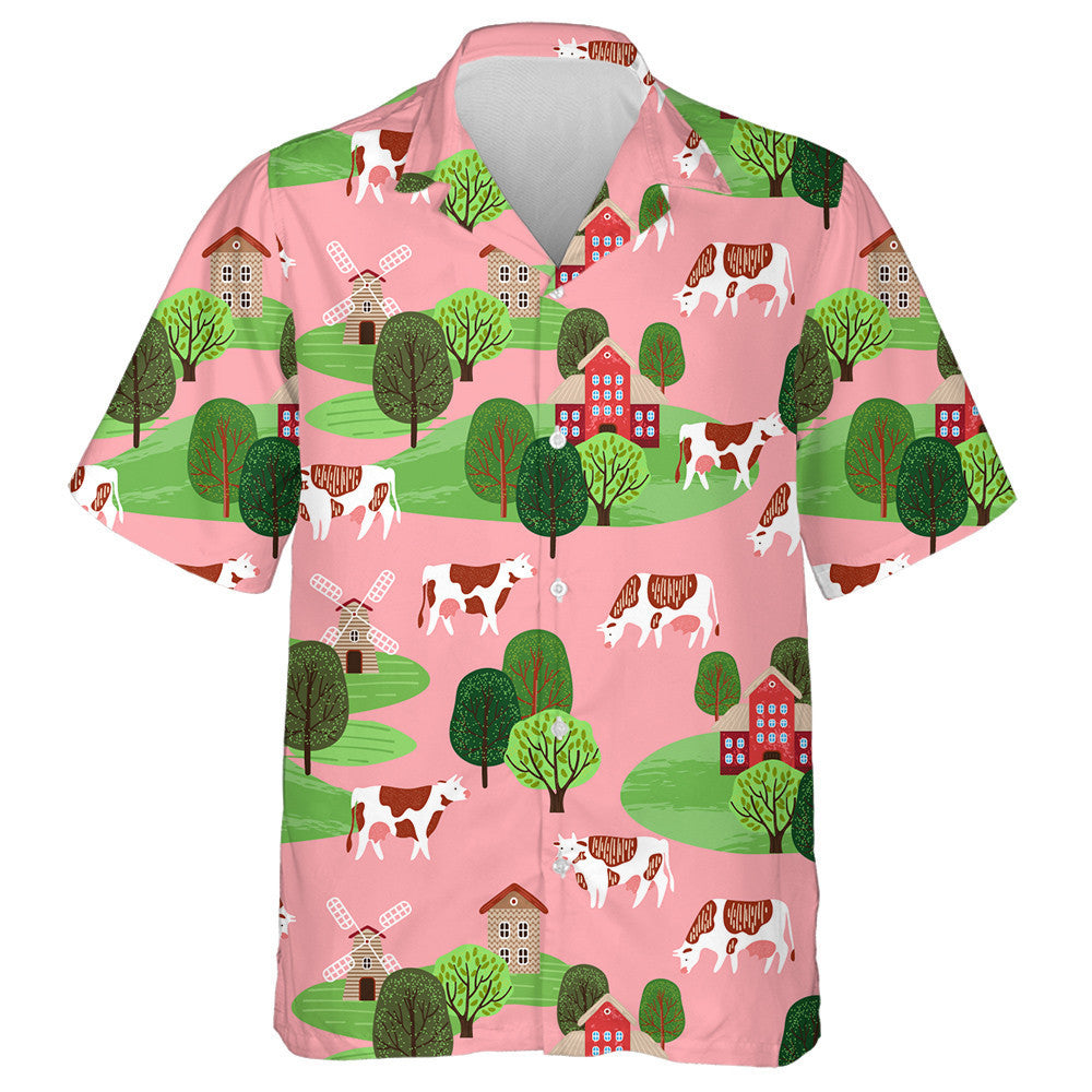 Sleeping Cow With Calf And Stars Texture Hawaiian Shirt, Hawaiian Shirt Gift, Christmas Gift