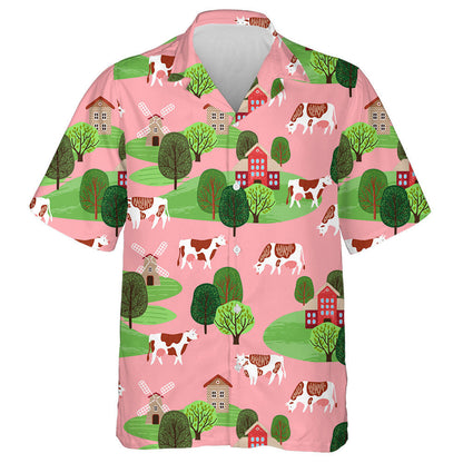 Sleeping Cow With Calf And Stars Texture Hawaiian Shirt, Hawaiian Shirt Gift, Christmas Gift