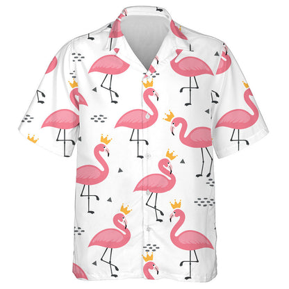 Beautiful Flamingo With Gold Crown Hawaiian Shirt, Hawaiian For Gift
