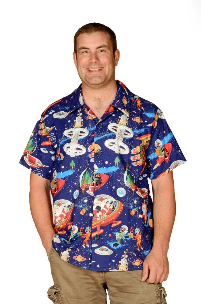 Santa In Space Christmas Design Hawaiian Shirt, Christmas Gift