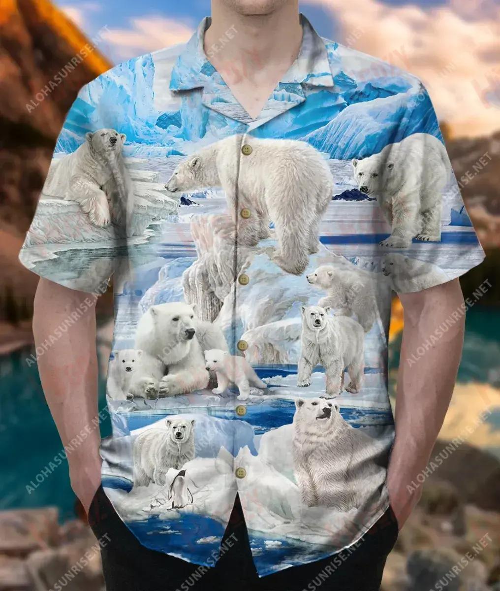 Polar Bear - Live Large, Be Thick-Skinned Unisex Hawaiian Shirt Summer Short Sleeve Vintage Hawaiian Shirts Hawaiian Shirts For Women, Hawaiian Shirt Gift, Christmas Gift