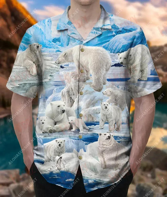 Polar Bear - Live Large, Be Thick-Skinned Unisex Hawaiian Shirt Summer Short Sleeve Vintage Hawaiian Shirts Hawaiian Shirts For Women, Hawaiian Shirt Gift, Christmas Gift