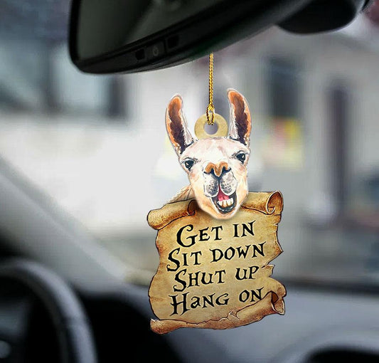 Llama get in llama lover two sided ornament, Interior Car Ornament Gifts, Christmas Decoration