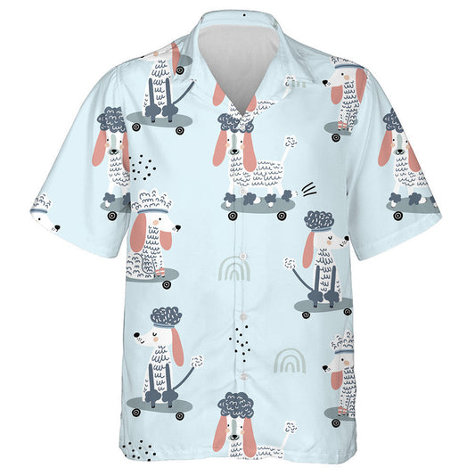 Funny Multicolored Puppies Dogs In Cartoon Background Hawaiian Shirt, Hawaiian Shirt Gift, Christmas Gift