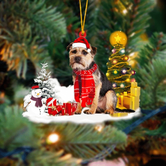 Border Terrier Christmas Ornament, Christmas Ornament Gift, Christmas Gift, Christmas Decoration