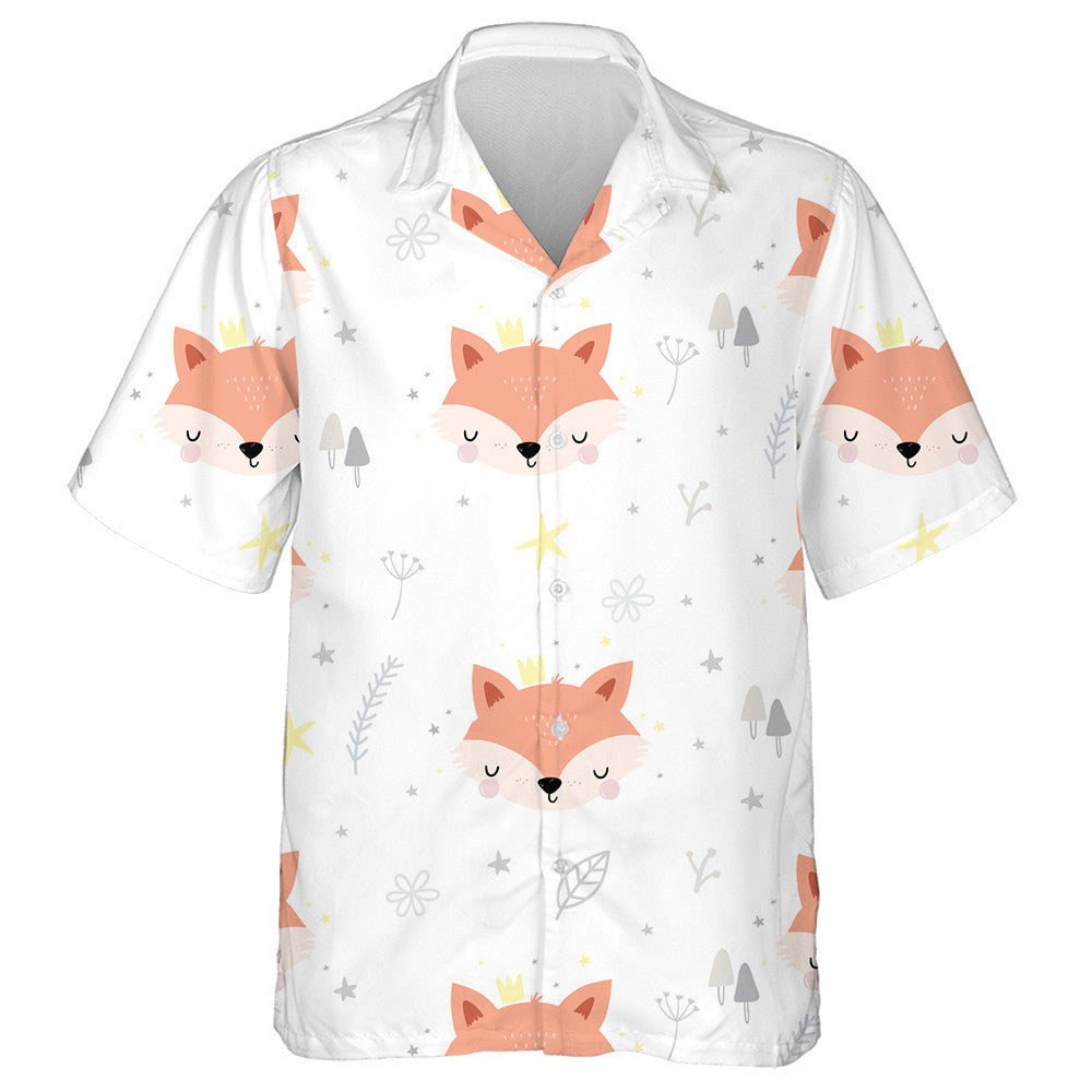 Sionnach Babaí Ainmhithe a Chodladh Le Corónach Dearadh Cartún Léine Haváís, Bronntanas Léine Haváís, Bronntanas Nollag