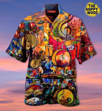 Drums 3D Hawaiian Hawaii Shirt_Hawaiian Shirt Gift, Christmas Gift