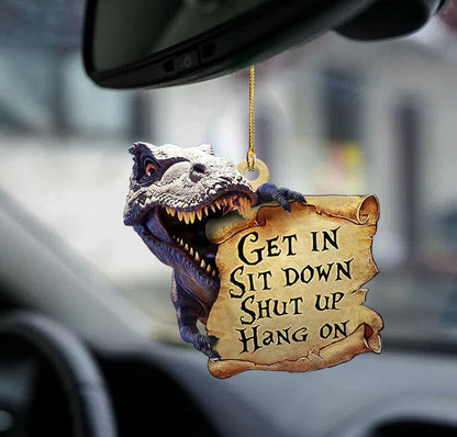 Dinosaur get in dinosaur lover two sided ornament, Animal Car Interior Decoration, Christmas Decoration