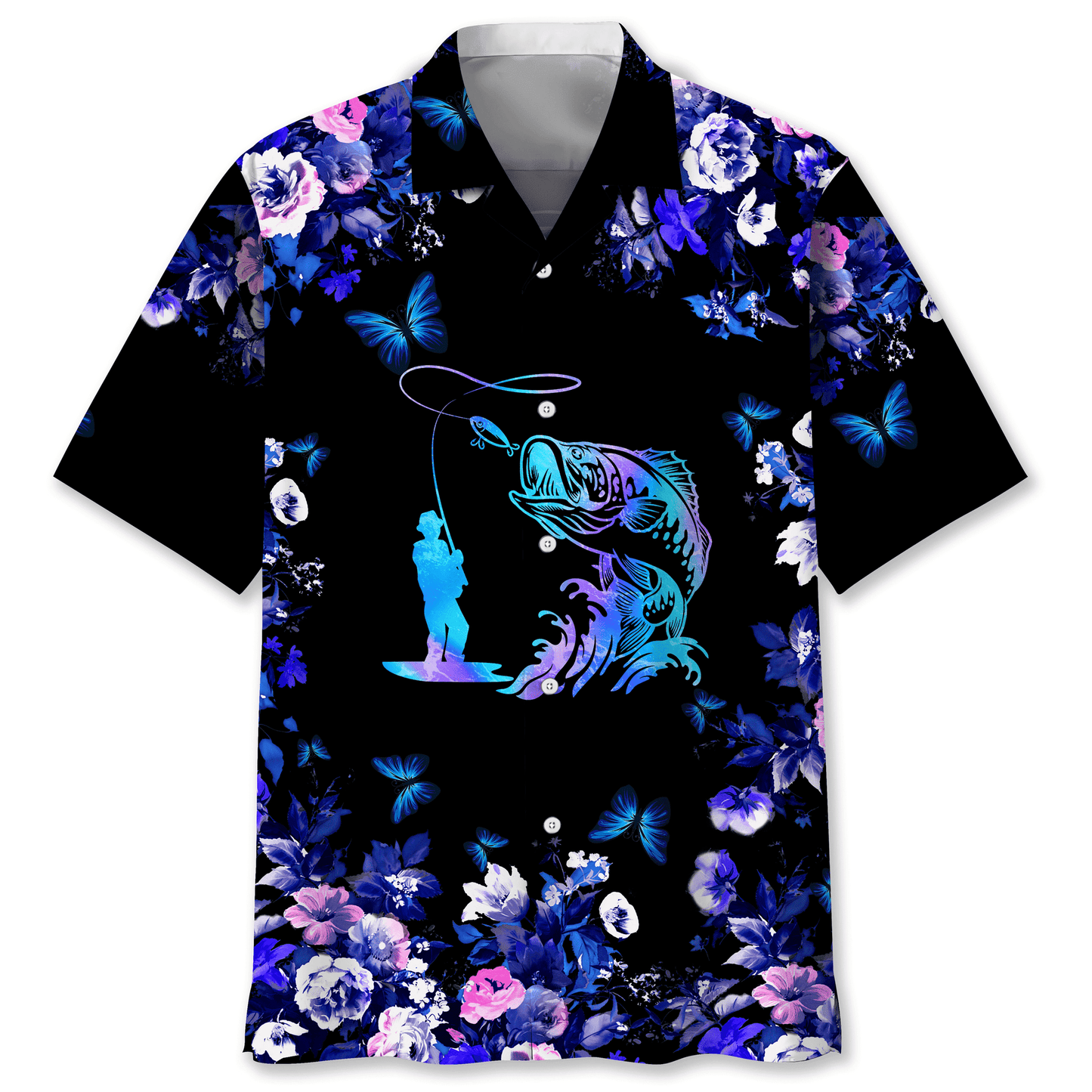 Fishing Hawaiian Hibiscus Nature Fishing Hawaiian Shirt, Hawaiian Shirt Gift, Christmas Gift
