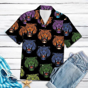 Amazing Tiger Hawaiian Aloha Shirt Unisex Full Size Adult Colorful Hawaiian Shorts Beach Short Sleeve, Christmas Gift