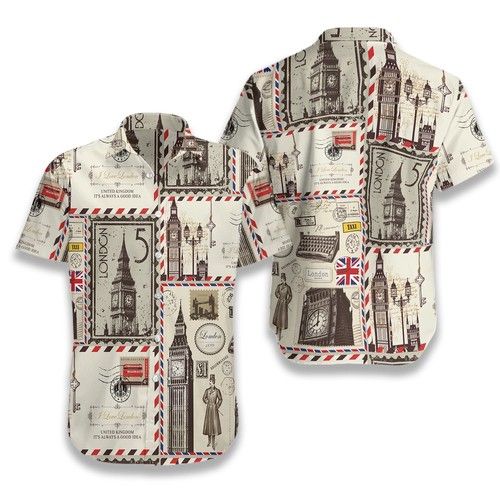 London Pattern Hawaiian Shirt, Hawaiian Shirt Gift, Christmas Gift