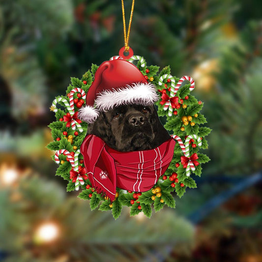 BLACK American Cocker Spaniel-Xmas Bandana Hanging Christmas Plastic Hanging Ornament, Christmas Ornament Gift, Christmas Gift, Christmas Decoration