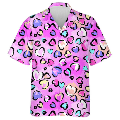 Teibí Liopard Le Hearts Eilimintí Grunge Uigeacht Cúlra Léine haváí, Bronntanas Léine Haváís, Bronntanas Nollag