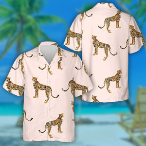 Wild Leopard Tropical Landscape Beautiful Summer Hawaiian Shirt, Hwaiian For Gift