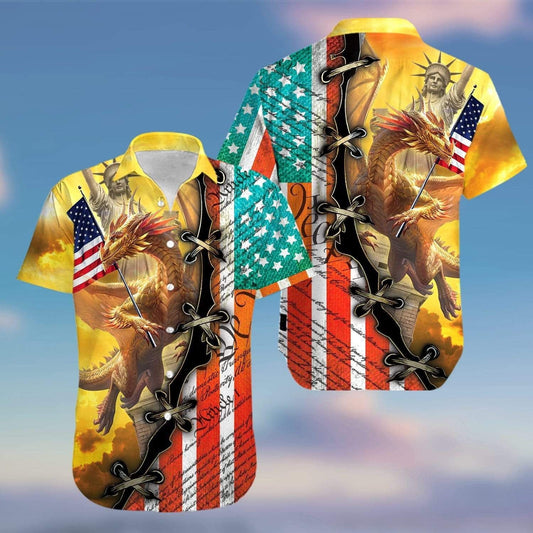 This Flag Is Guarded By Dragons Design Hawaiian Shirt,Hawaiian Shirt Gift, Christmas Gift