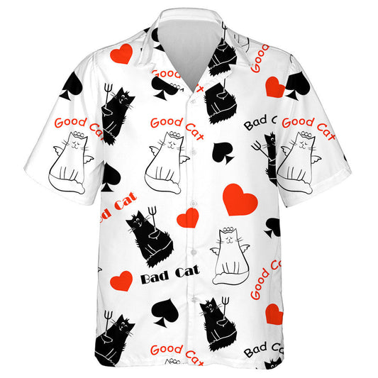 Cait Greannmhar Dubh Agus Bán Rámhainní Agus Croí Léine Haváís, Bronntanas Léine Haváíais, Bronntanas Nollag