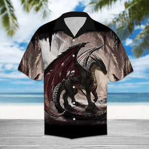 Cool Dragon In The Cave Design Jurassic World Themed Hawaiian Shirt, Hawaiian Shirt Gift, Christmas Gift