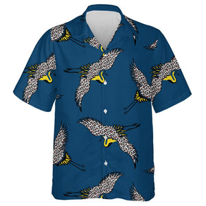 Wild African Leopards With Black Birds Hawaiian Shirt, Hwaiian For Gift