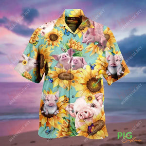 Amazing Pig Unisex Short Sleeve Shirt Vacation Short Sleeve Vintage Hawaiian Shirts Hawaiian Shirts For Men, Hawaiian Shirt Gift, Christmas Gift