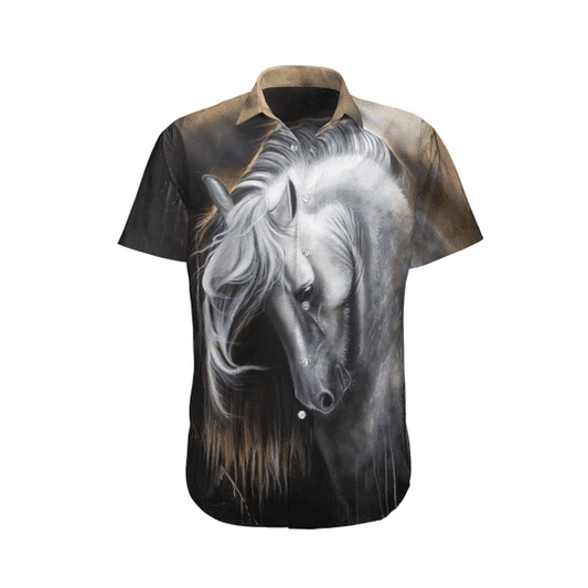 Beauty Horse Watercolor Design Hawaiian Shirt, Hawaiian For Gift