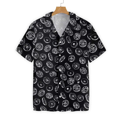 Donut On Black Cúlra Patrún Léine Haváí, Bronntanas Léine Haváíais, Bronntanas Nollag