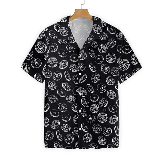 Donut On Black Cúlra Patrún Léine Haváí, Bronntanas Léine Haváíais, Bronntanas Nollag