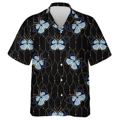 Butterflies On A Wicker Background In Art Style Hawaiian Shirt, Hawaiian Shirt Gift, Christmas Gift