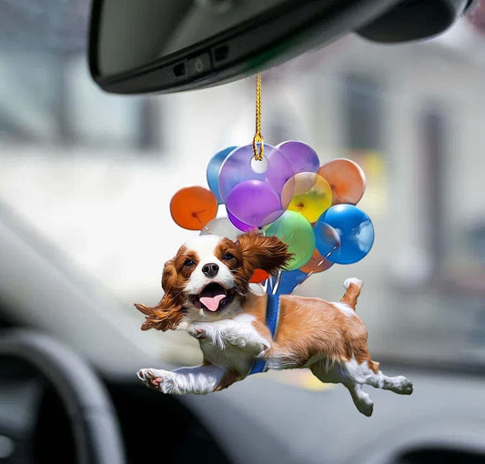 Cavalier King Charles Spaniel Fly with Bubbles 2 sides Ornament, Happy Christmas Ornament, Christmas Gift, Christmas Decoration