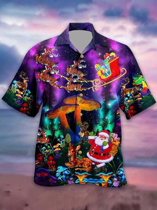 Christmas Hawaiian Aloha Shirt Unisex Shorts Sleeve Colorful Hawaiian Shorts Beach Short Sleeve_Hawaiian Shirt Gift, Christmas Gift