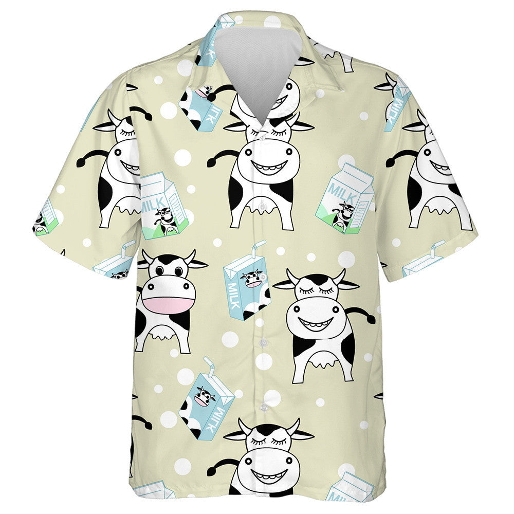 Little Cows On Light Pink With Flowers Hawaiian Shirt, Hawaiian Shirt Gift, Christmas Gift