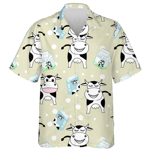 Little Cows On Light Pink With Flowers Hawaiian Shirt, Hawaiian Shirt Gift, Christmas Gift