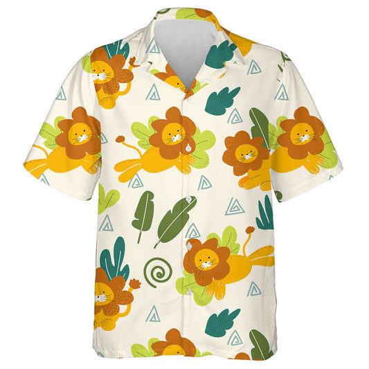 Leon Greannmhar Agus Duilleog Trópaiceach ar Chúlra Bándearg Léine Haváís, Bronntanas Léine Haváíais, Bronntanas Nollag