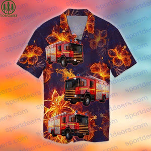 FIREFIGHTER FIRE HAWAIIAN SHIRT_ Hawaiian Shirt Gift, Christmas Gift