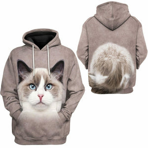 3D Ragdoll Cat Tshirt Hoodie Apparel