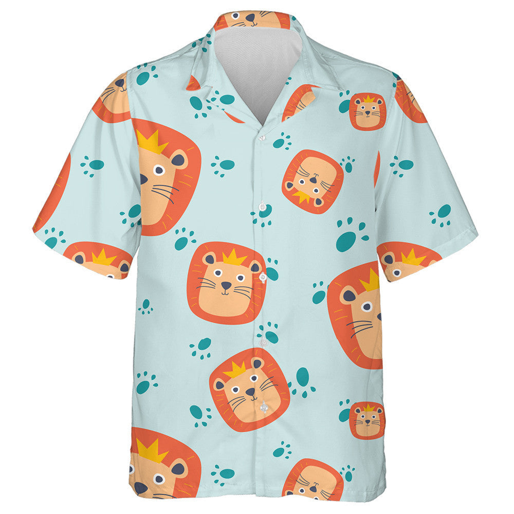 Smiling Happy King Of The Jungle Lion Hawaiian Shirt, Hawaiian Shirt Gift, Christmas Gift