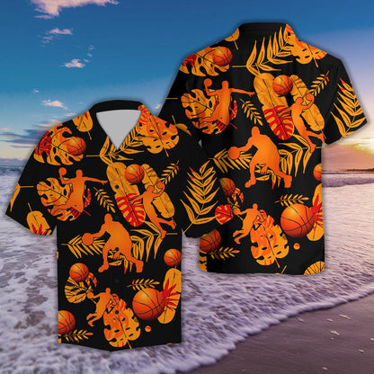 Basketball Tropical Hawaiian Shirt Colorful Summer Shirt, Hawaiian Shirt Gift, Christmas Gift