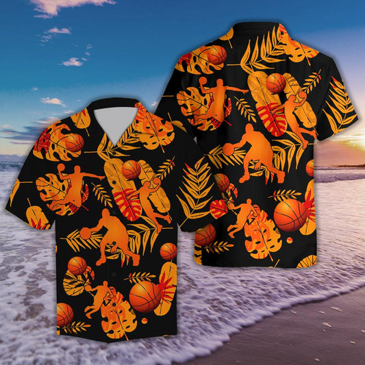 Basketball Tropical Hawaiian Shirt Colorful Summer Shirt, Hawaiian Shirt Gift, Christmas Gift