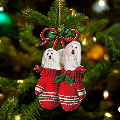 Coton de tulear Inside Your Gloves Christmas Holiday-Two Sided Christmas Plastic Hanging Ornament, Christmas Gift, Christmas Decoration