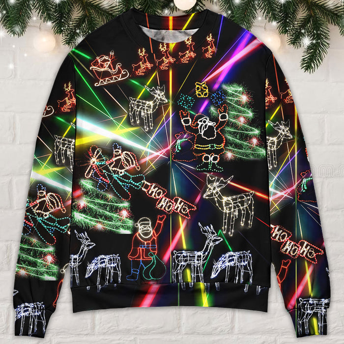 Christmas Tree Neon Art And Snowman Ugly Christmas Sweater, Christmas Gift, Gift Christmas 2024