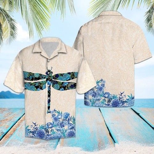 Dragonfly Flower Hawaiian Shirt Summer_Hawaiian Shirt Gift, Christmas Gift
