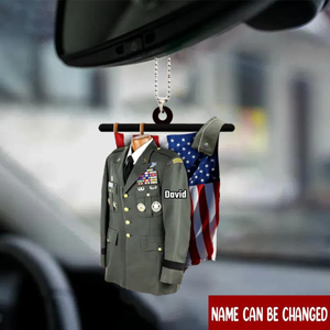 Personalized Veteran Uniform Ornament For Car, Veteran Car Hanging Decoration, Christmas Decoration