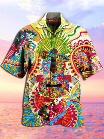 Theme Watercolor Hispanic Nice Ornamental Hawaiian Shirt,Hawaiian Shirt Gift, Christmas Gift